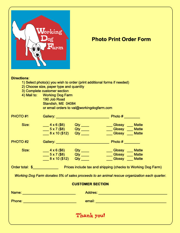 Print order form